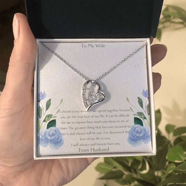 Forever Love Necklace With On Demand Message Card - To My Beautiful Wife