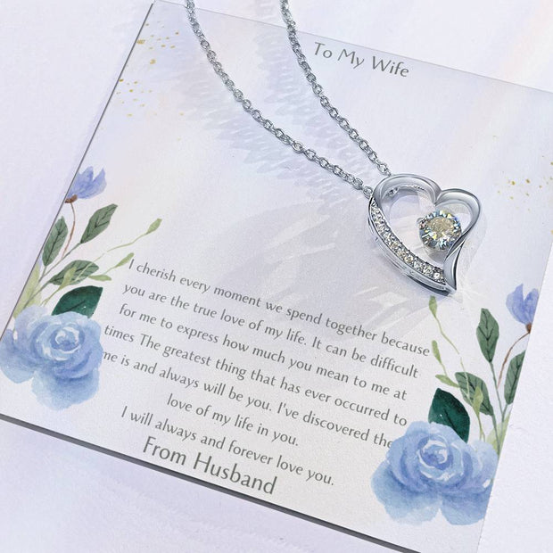 Forever Love Necklace With On Demand Message Card - To My Beautiful Wife