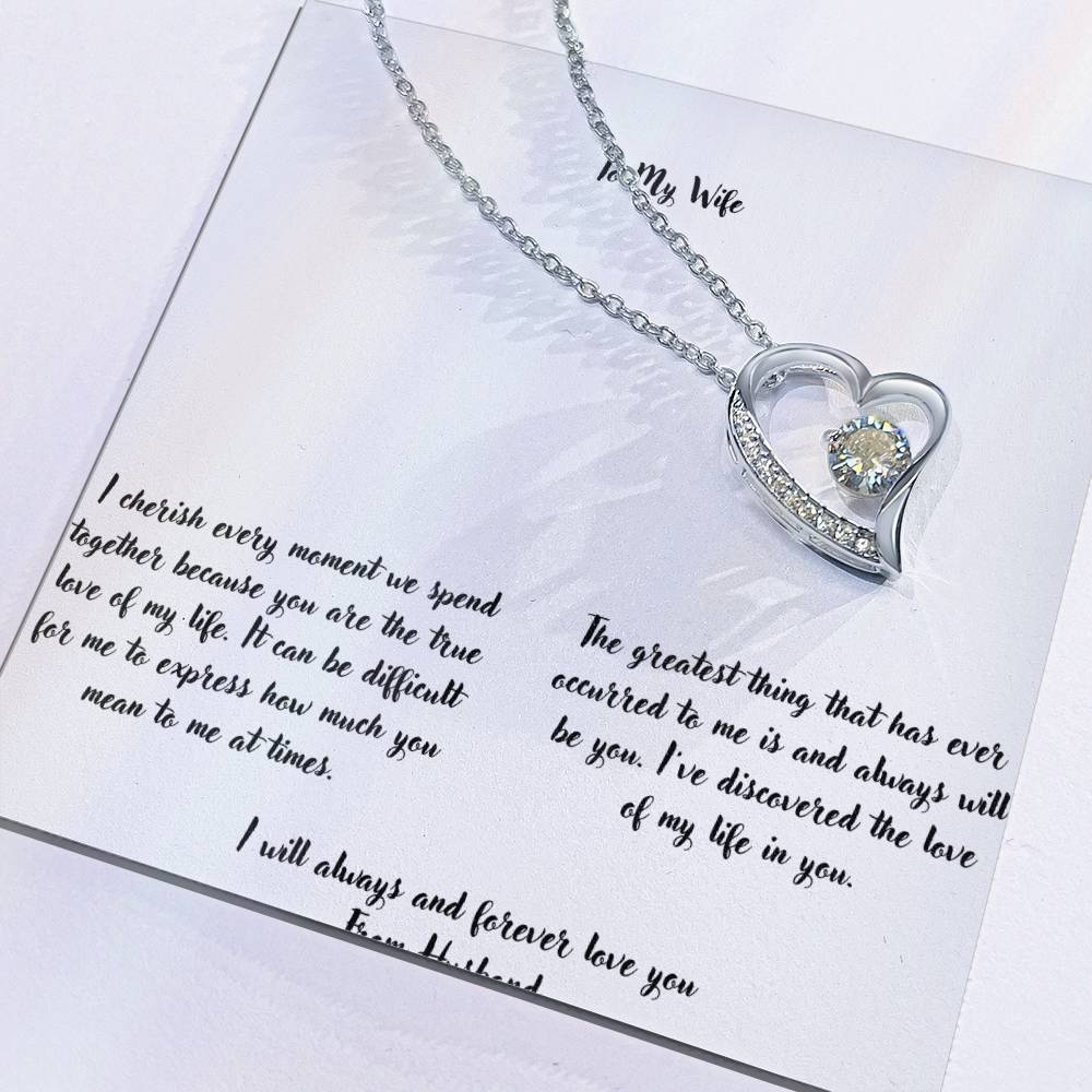 Forever Love Necklace With On Demand Message Card - To My Lovely Wife