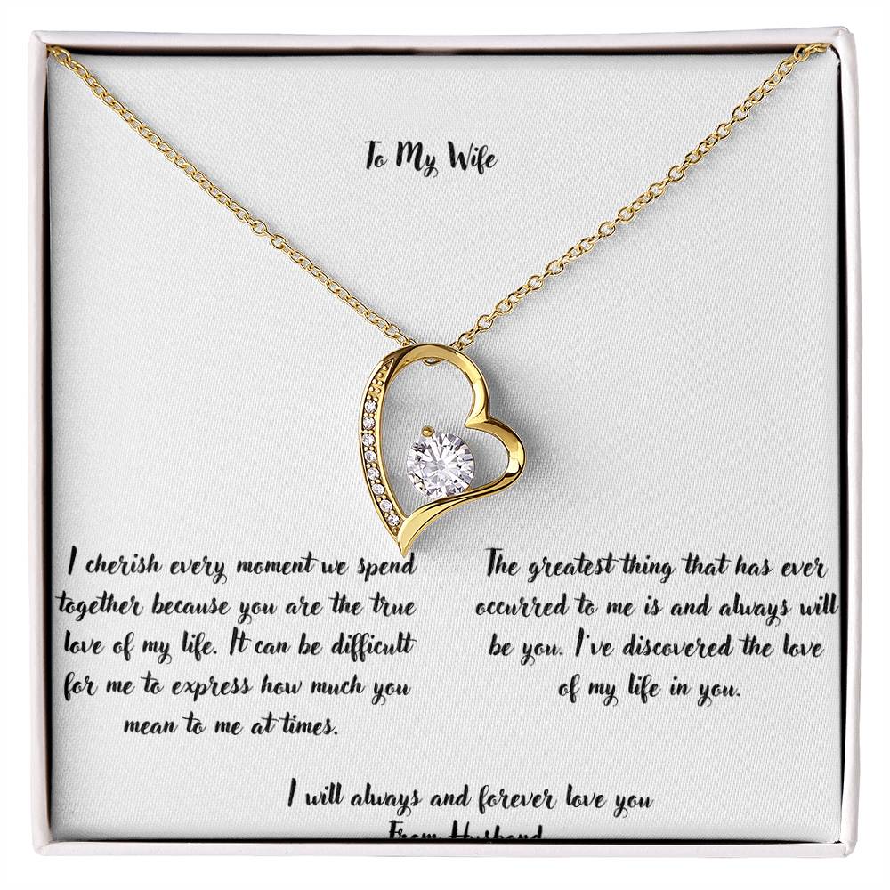 Forever Love Necklace With On Demand Message Card - To My Lovely Wife