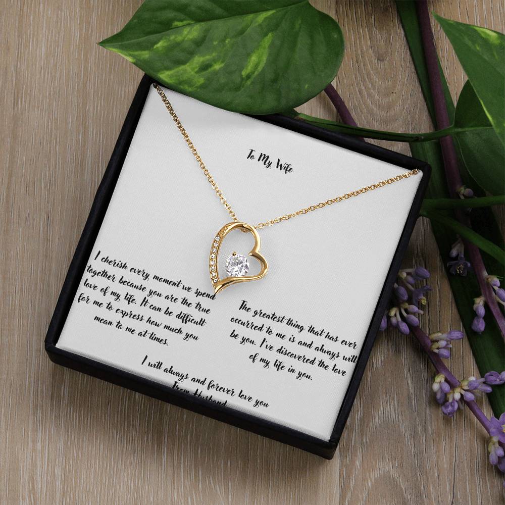 Forever Love Necklace With On Demand Message Card - To My Lovely Wife